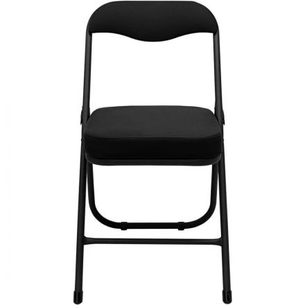 Стул складной  каркас черный,  кожзам черный РС 04 кант