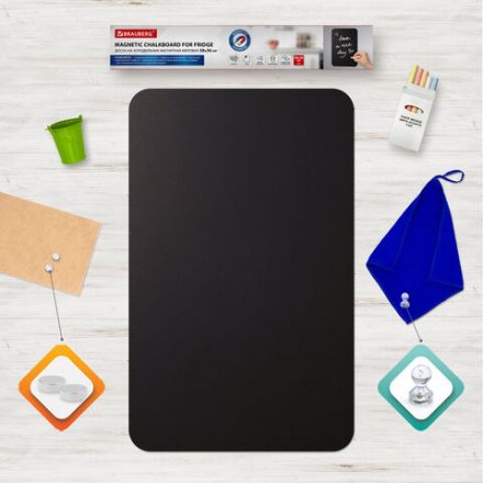 Доска на холодильник магнитно-меловая 58х36 см с мелками, магнитом и салфеткой, BRAUBERG, 237845 Доска на холодильник магнитно-меловая 58х36 см с мелками, магнитом и салфеткой, BRAUBERG, 237845