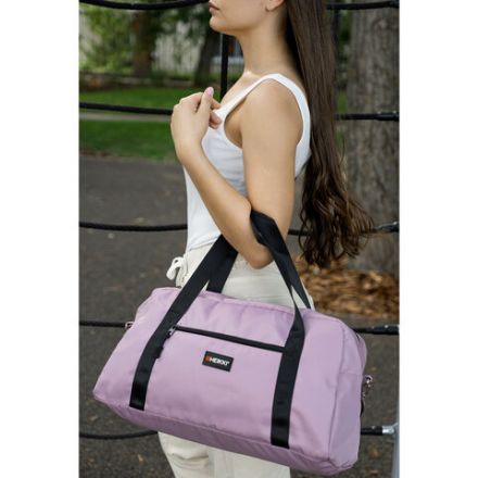 Сумка спортивная HEIKKI EFFECT (ХЕЙКИ), металлическая фурнитура, пыльная роза, 26x48x21 см, 272624