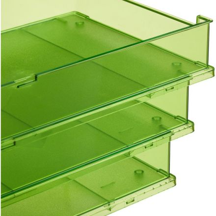 Лоток для бумаг HAN с инд.окном прозр.зеленый 1020/27