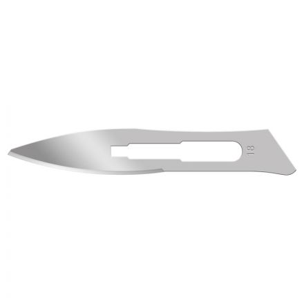 Лезвие для скальпеля из углеродистой стали, №18, 0601-01-18 Лезвие для скальпеля из углеродистой стали, №18, 0601-01-18