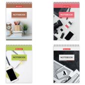 Блокнот МАЛЫЙ ФОРМАТ А6 97х145 мм, 40 л., гребень, картон, клетка, BRAUBERG, "Идеальный офис", 129823 Блокнот МАЛЫЙ ФОРМАТ А6 97х145 мм, 40 л., гребень, картон, клетка, BRAUBERG, "Идеальный офис", 129823