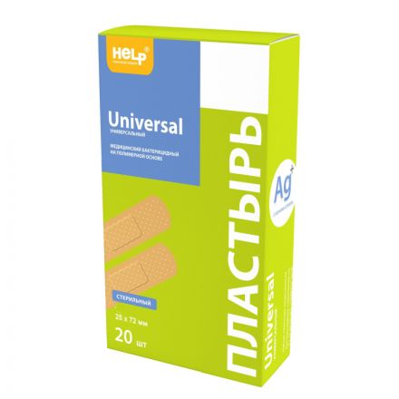 Набор пластырей универсальный 25х72, №20, HELP