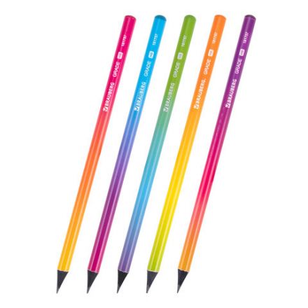 Карандаш чернографитный BRAUBERG "Grade", 1 шт., HB, корпус ассорти, 181757