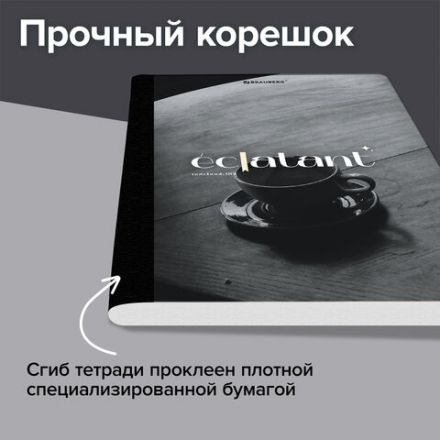 Тетрадь А5 96 л. BRAUBERG, на сшивке с корешком, клетка, обложка картон, "Simplicity", 405288