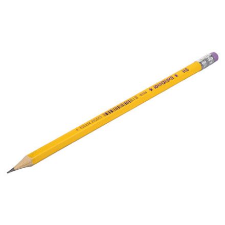 Карандаш чернографитный ЮНЛАНДИЯ, 1 шт., "Школьный", НВ, корпус желтый, с резинкой, 181588