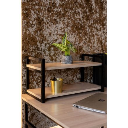 Полка BRABIX "SMART WS-002", 580х290х300 мм, ЛОФТ, 2 полки, металл/ЛДСП ясень шимо светлый, 641951