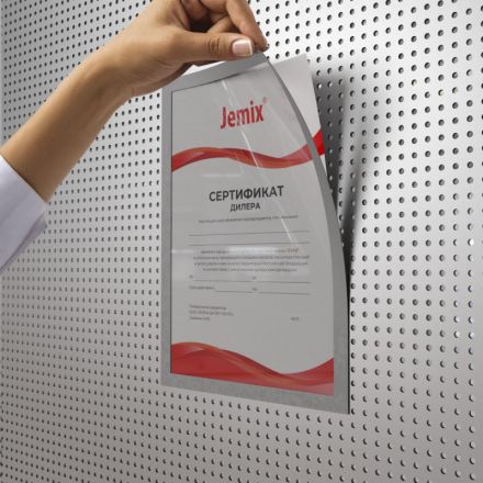 Рамка магнитная настенная Attache А4 ПЭТ, серая, 5