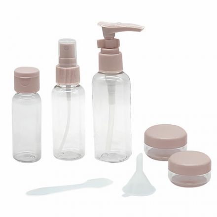 Дорожный набор флаконов в косметичке, 5 флаконов (80 мл / 50 мл / 30 мл / 2х10 мл), DASWERK (ДАСВЕРК), 609299