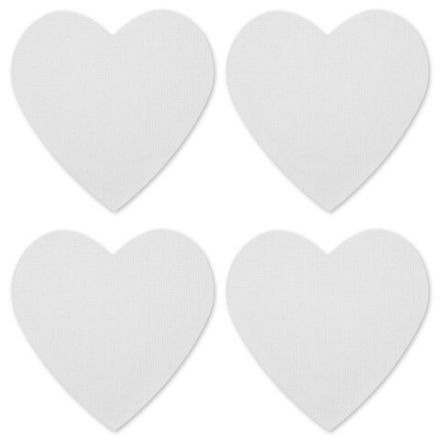 Холсты на магните в форме сердца НАБОР 4 шт., 7,5 см, 280 г/м2, 100% хлопок, BRAUBERG ART CLASSIC, 192334