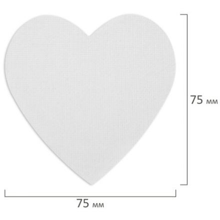 Холсты на магните в форме сердца НАБОР 4 шт., 7,5 см, 280 г/м2, 100% хлопок, BRAUBERG ART CLASSIC, 192334