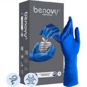 Перчатки медицинские смотровые латексные Benovy High Risk нестерильные неопудренные размер XL (50 штук в упаковке)