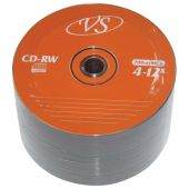 Диск CD-RW VS 700 Mb 4-12x Bulk (термоусадка без шпиля), КОМПЛЕКТ 50 шт., VSCDRWB5001