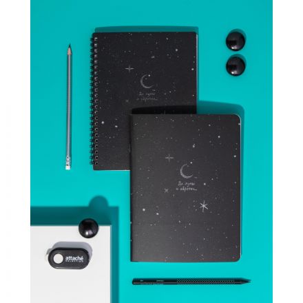 Тетрадь общая, Attache Selection Ночь 165x220 мм 48л клетка скрепка