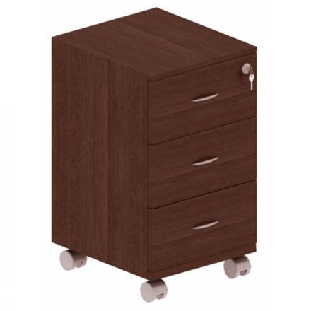 Тумба выкатная Форум/Статус с центральным замком (орех, 3 ящика, 400x450x710 мм)