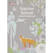 Картон белый №1School, 10л ,А4, Живая природа, немелованный