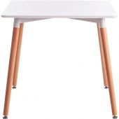 Стол UT_JOHN mod. T1003 мдф/дерево, 80х80х75см, White / Natural