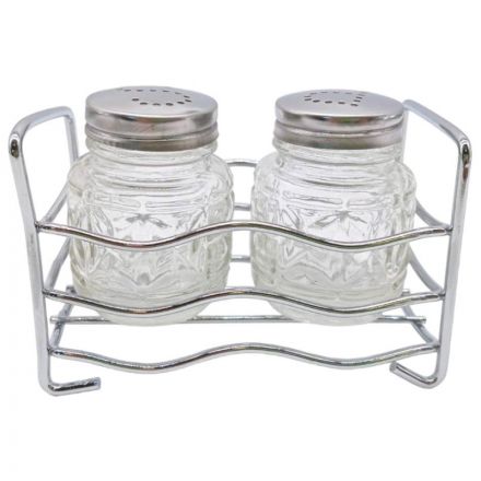 Набор для специй 2пр.(соль,перец) нерж, подст. ВОЛНА , кт107