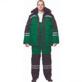 Костюм рабочий зимний муж з03-КПК зел/черн (р.68-70) 170-176