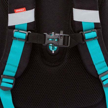 Ранец GRIZZLY анатомическая спинка, c бейджем, для мальчиков, "THE COOLEST", 36х28х20 см, RAz-587-9/1