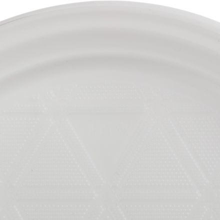 Тарелка одноразовая Комус d 210мм, белая, ПП, 50шт/уп