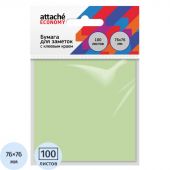 Бумага для заметок с клеевым краем Economy 76x76 мм 100 л паст. зеленый Бумага для заметок с клеевым краем Economy 76x76 мм 100 л паст. зеленый