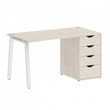 Home Office Стол письменный VR.SP-3-138.4.A Денвер светлый/Белый металл 1380*720*750