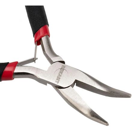 Тонкогубцы изогн. мини 120мм никел., авторазжим, облив рук. REXANT 12-4603