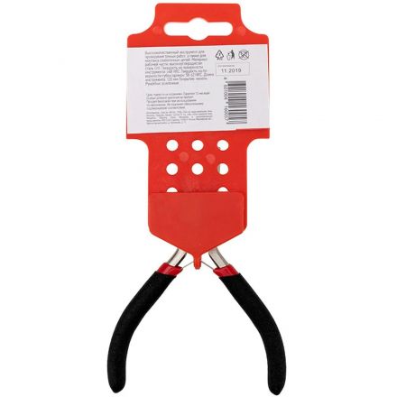 Тонкогубцы изогн. мини 120мм никел., авторазжим, облив рук. REXANT 12-4603