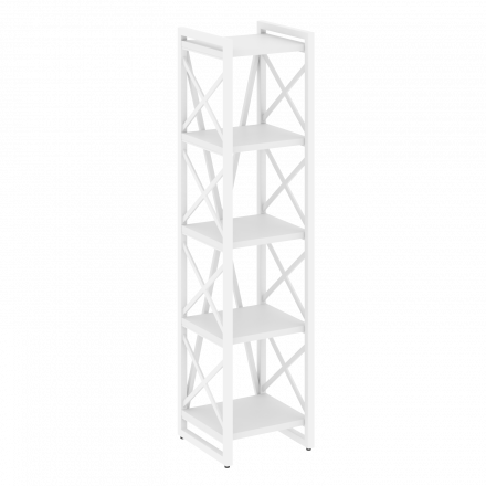 Loft Стеллаж на регулируемых опорах-5 полок VR.L-MST.O-5.4 Белый бриллиант/Белый металл 400*400*1650