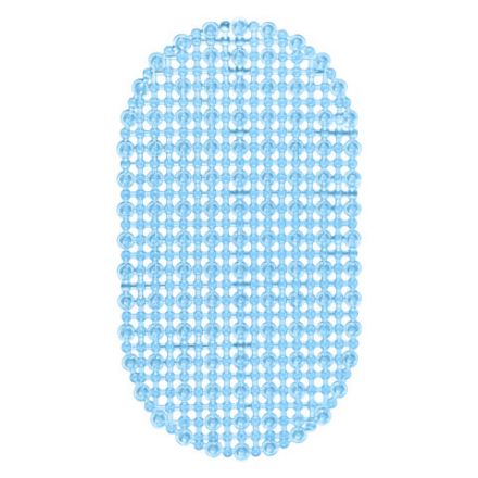 Коврик для ванны противоскользящий 68х39 см, "Молекулы", овальный, голубой, ПВХ, PRIMILA (ПРИМИЛА), 700388