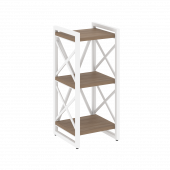 Loft Стеллаж на регулируемых опорах-3 полки VR.L-MST.O-3.4 Дуб аризона/Белый металл 400*400*910