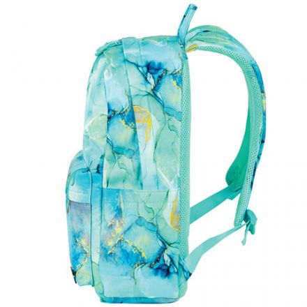 Рюкзак HEIKKI DREAM (ХЕЙКИ) универсальный, с карманом для ноутбука, эргономичный, "Mint marble", 42х26х14 см, 272526