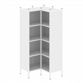 Loft Угловой внутренний стеллаж наборный VR.L-31 Белый бриллиант/Белый металл 862*862*1869