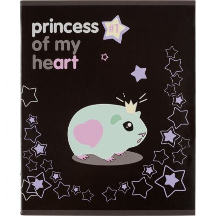 Тетрадь общая А5 48л №1School Princess,клет,скреп, ВД-лак