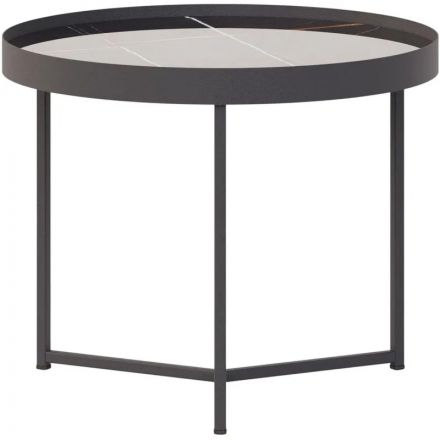 Стол журнальный KF_Комус Мебель Тайлер 450 (9643027701) ст.сах.нуар/чер.мат