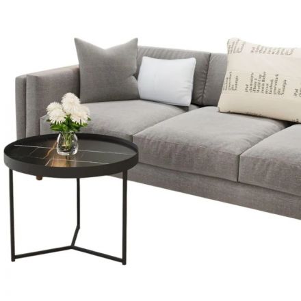 Стол журнальный KF_Комус Мебель Тайлер 450 (9643027701) ст.сах.нуар/чер.мат