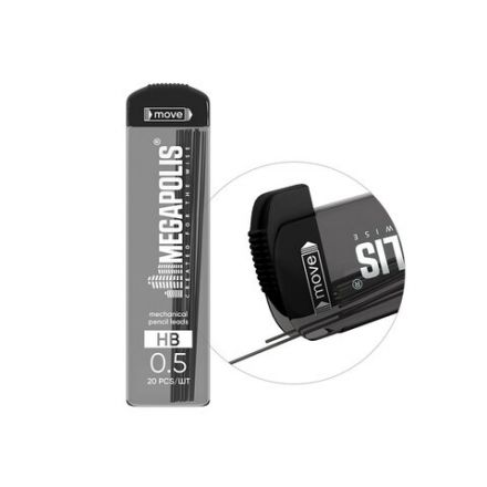 Грифели запасные для механических карандашей 0,5 мм ERICH KRAUSE, HB, КОМПЛЕКТ 20 ШТ., 20345