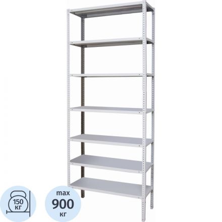 Стеллаж металлический P_МС-257/300 с 7-ю полками 1000x300x2500