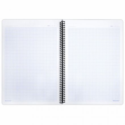 Тетрадь обложка пластик, А4, 80 л., спираль пластик, клетка, BRAUBERG "Metropolis", фиолетовый, 404743