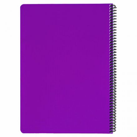 Тетрадь обложка пластик, А4, 80 л., спираль пластик, клетка, BRAUBERG "Metropolis", фиолетовый, 404743