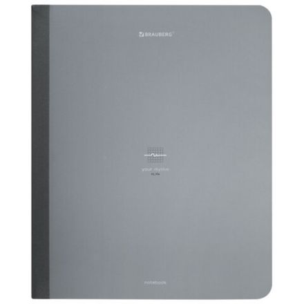 Тетрадь А5 96 л. BRAUBERG, на сшивке с корешком, клетка, обложка картон, "Ритм", 405289