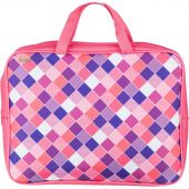 Папка для тетрадей №1School Клетка розов.А4,на молн.с ручками,75мм,ПМД-4-20