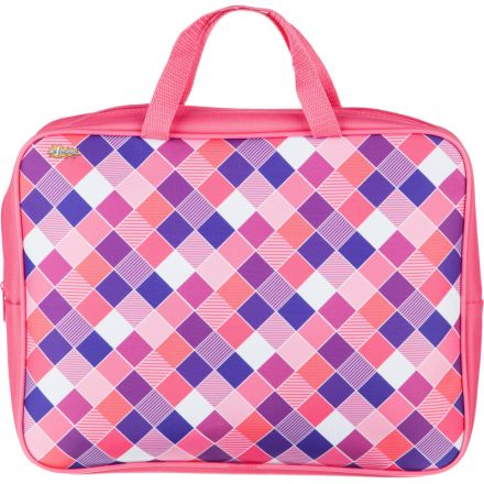 Папка для тетрадей №1School Клетка розов.А4,на молн.с ручками,75мм,ПМД-4-20