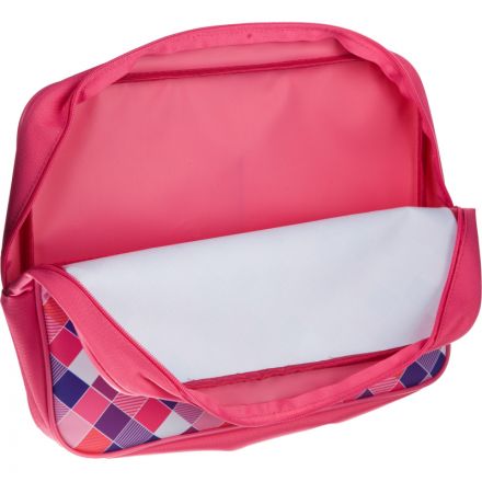 Папка для тетрадей №1School Клетка розов.А4,на молн.с ручками,75мм,ПМД-4-20