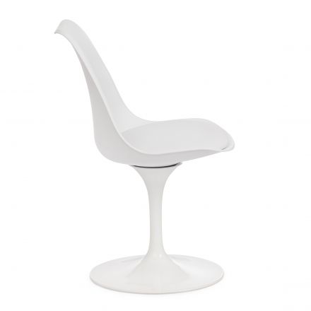 Стул TULIP FASHION CHAIR (mod.109) металл/пластик/PU, 48 x 55 x 81см, белый / белый