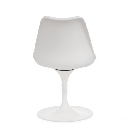 Стул TULIP FASHION CHAIR (mod.109) металл/пластик/PU, 48 x 55 x 81см, белый / белый