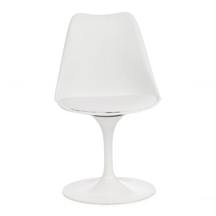 Стул TULIP FASHION CHAIR (mod.109) металл/пластик/PU, 48 x 55 x 81см, белый / белый