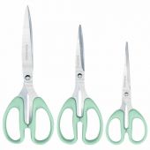Ножницы BRAUBERG "CLASSIC PRO" 3 шт. (155, 185, 210 мм), мятные ручки, ВЫГОДНАЯ УПАКОВКА, 272979