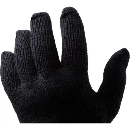 Перчатки защитные трикотажные утепленные двойные, цв. черный (5 пар/уп)